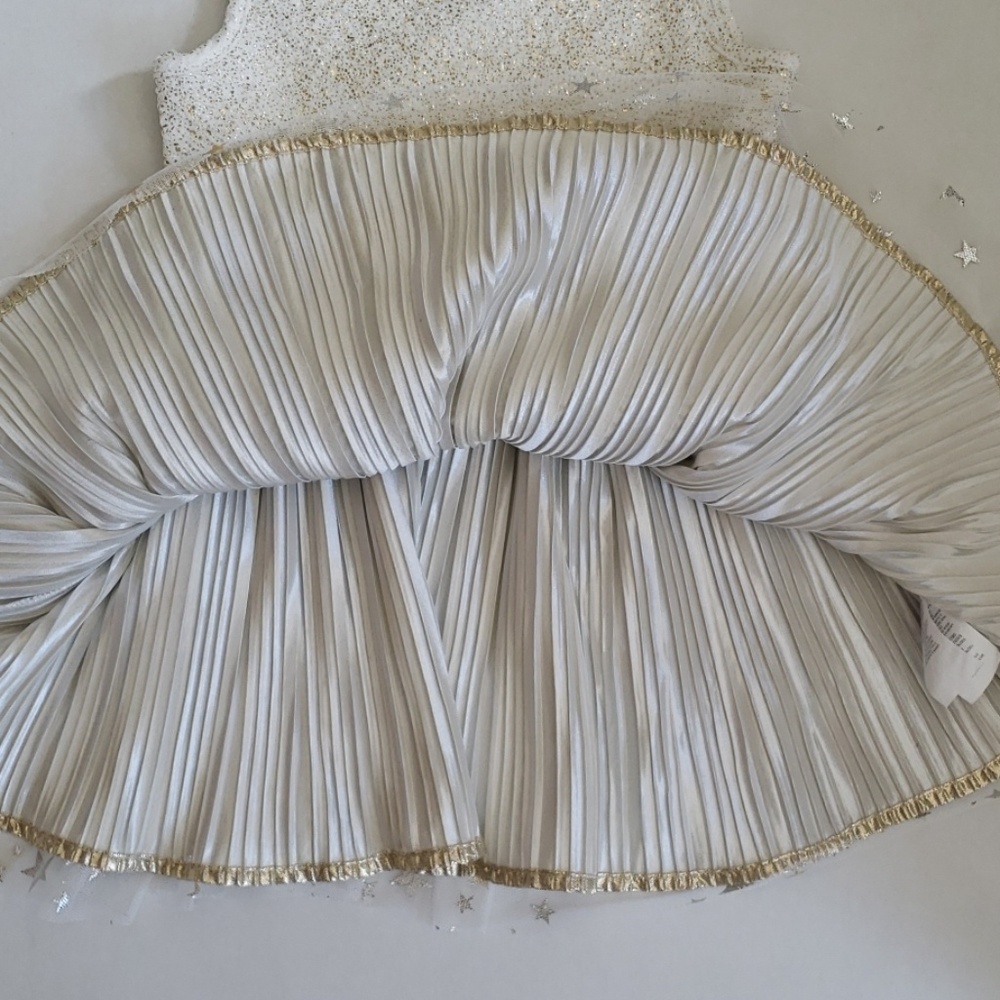 Childrens Place. Girls Metallic Stars Tutu Dress - Picture 6 of 8